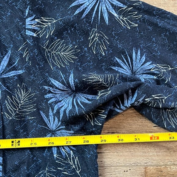 Puritan Mens 3XL Blue Hawaiian Print Button Down Shirt Rayon - Picture 5 of 7